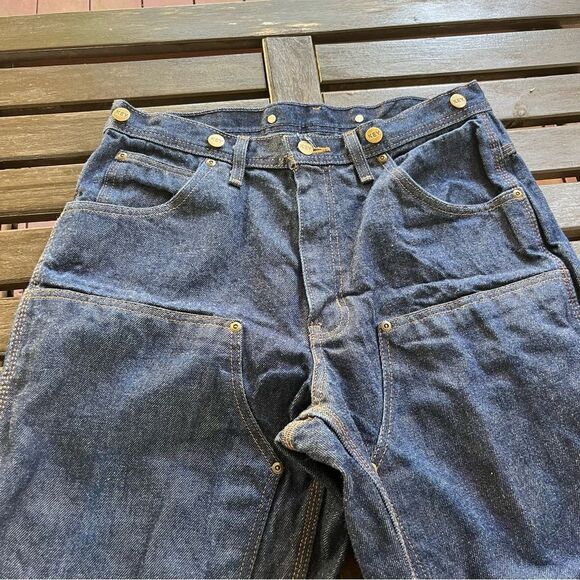 Key Raw Rigid Heavyweight Denim Double Front Logger Jeans (33 x 32) - Picture 4 of 7